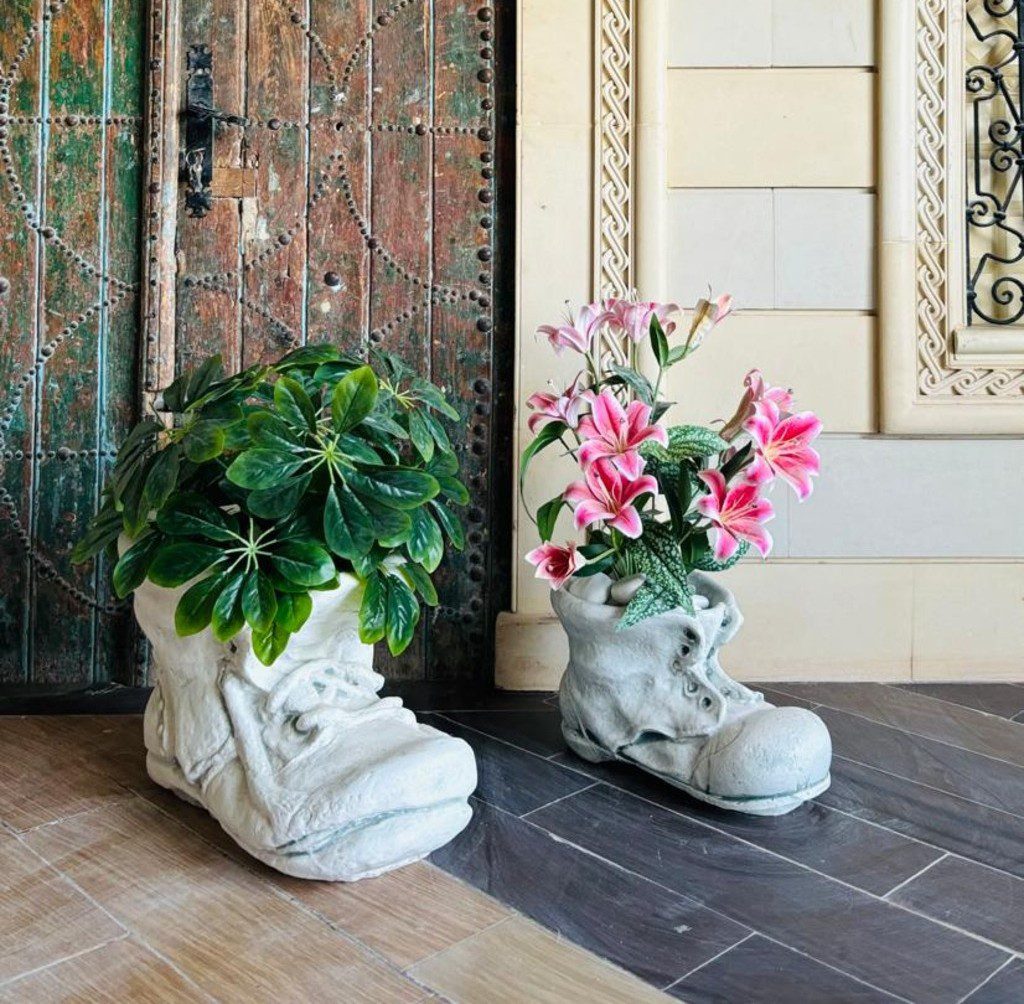 Bac à fleur forme de chaussure en béton fibré (BF023) – Image 2