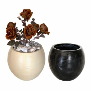 Unique cache pot rond strié: CP31