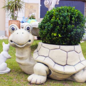 Bac à fleur tortue en béton fibré:(BF026)