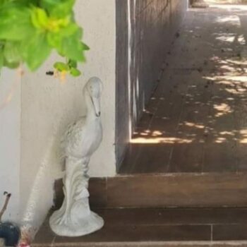 Statue ‘Oiseau Élégant sur Feuillage’:S16