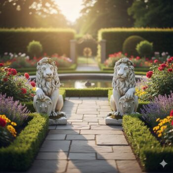 Couple de deux statues Lion :S5