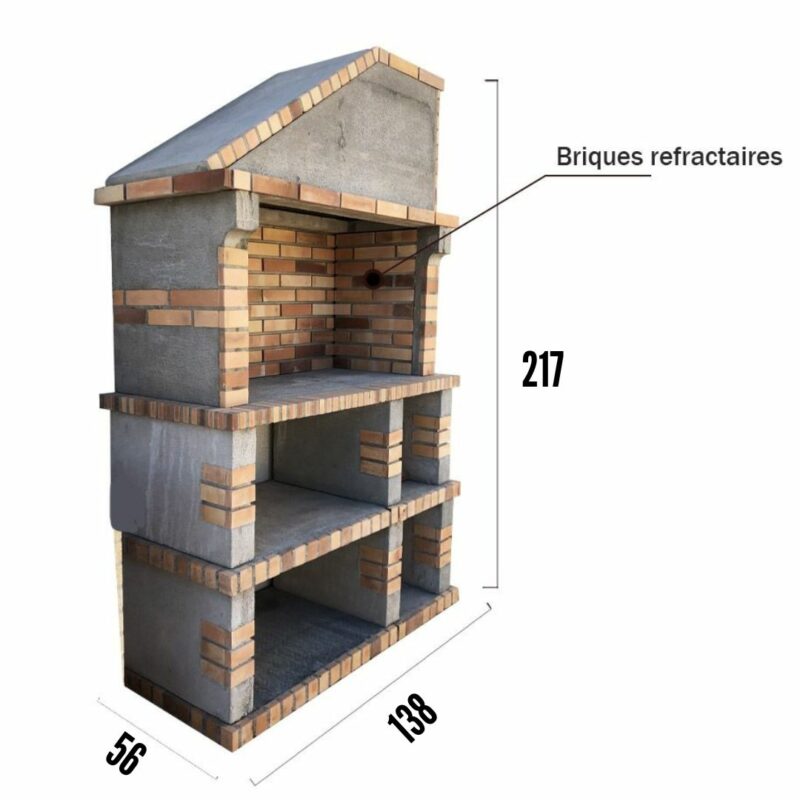 Barbecue en brique réfractaires et béton ( BB001 ) – Image 3