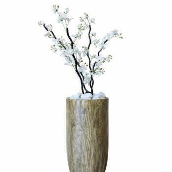 Somptueux cache pot effet bois cylindrique:CP19