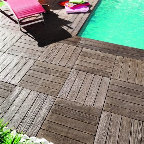 Dallage 50*50 effet bois en béton fibré (DL1016)