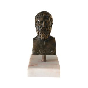 Statue de « Platon » en résine avec un support en marbre