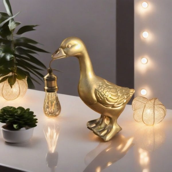 lampe en forme de canard en résine pour intérieur ou extérieur